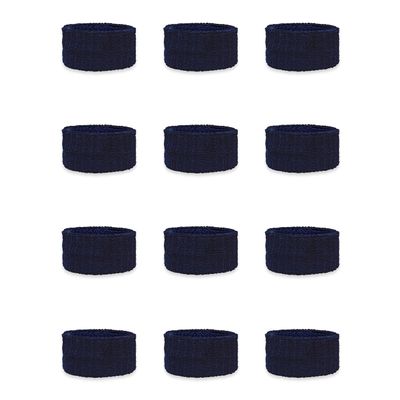 Couver Kids Children 1 Inch - Navy Cotton Terry Cloth Wristband for School, Church, YMCA Activities or evens(6 Pairs)