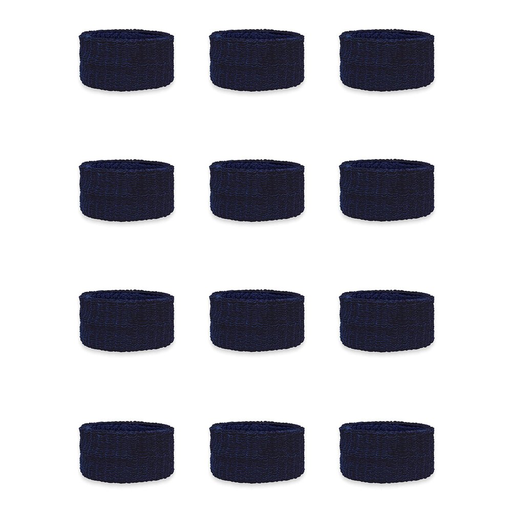 Couver Kids Children 1 Inch - Navy Cotton Terry Cloth Wristband for School, Church, YMCA Activities or evens(6 Pairs)