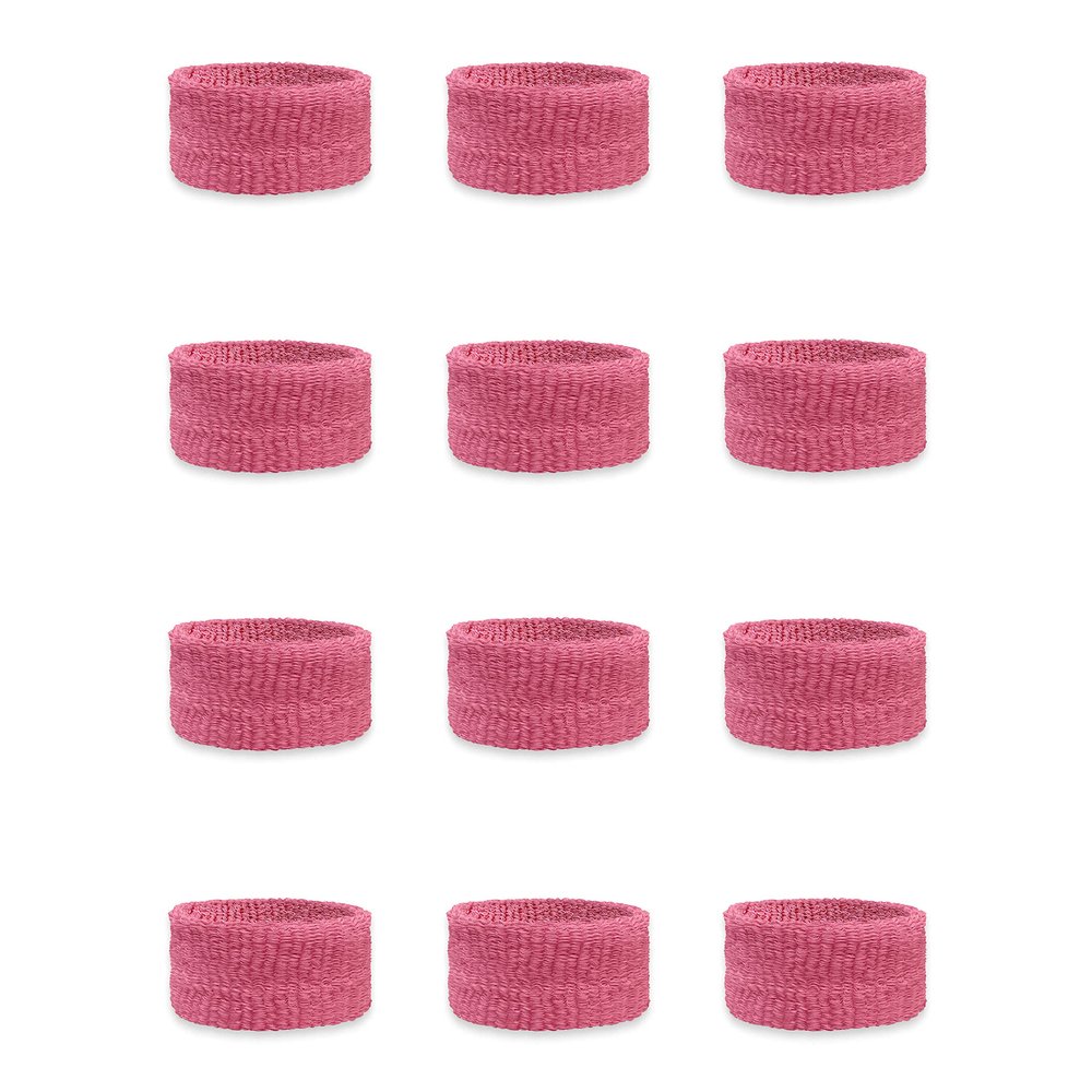 Couver Kids Children 1 Inch - Pink Cotton Terry Cloth Wristband for School, Church, YMCA Activities or evens(6 Pairs)