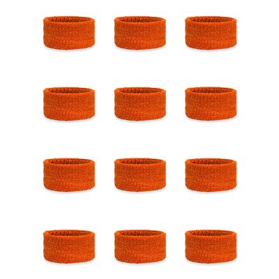 Couver Kids Children 1 Inch - Dark Orange Cotton Terry Cloth Wristband for School, Church, YMCA Activities or evens(6 Pairs)