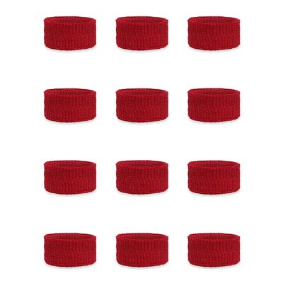 Couver Kids Children 1 Inch - Dark Red Cotton Terry Cloth Wristband for School, Church, YMCA Activities or evens(6 Pairs)