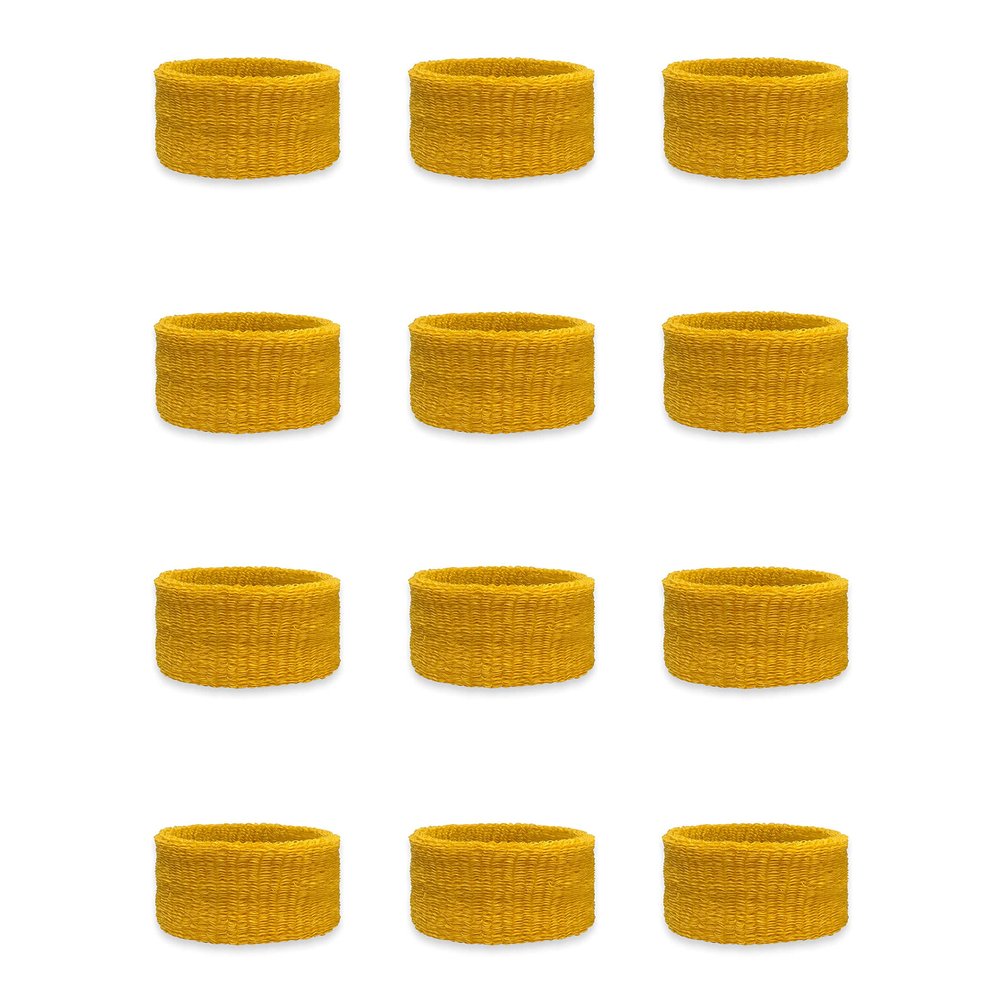Couver Kids Children 1 Inch - Golden Yellow Cotton Terry Cloth Wristband for School, Church, YMCA Activities or evens(6 Pairs)