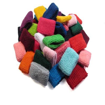 Couver Kids 1-Inch Slim Sweatbands (6 Pairs) - Thin Cotton Terry Cloth Wristbands for Toddlers - Small Athletic Wrist Bands for Gymnastics, Sports - 12pc Bulk Pack