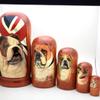 BuyRussianGifts English Bulldog Nesting Dolls Handcrafted 5-Piece Matryoshka Dog Set 7 inch Tall view 2