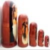 Collie Dog Nesting Dolls Russian Hand Carved Hand Painted 5 Piece Matryoshka Dog Set / 7" H view 3