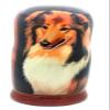 Collie Dog Nesting Dolls Russian Hand Carved Hand Painted 5 Piece Matryoshka Dog Set / 7" H view 4