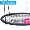 Tree Net Swing w Hanging Rope and Rings- Giant 40" Wide Two Person Indoor Outdoor Spider Web Swingset- Great for Backyard, Playground, Kids Playroom - Safe Durable, Ultimate Spring Gift for Girls Boys view 2