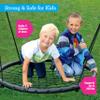 Tree Net Swing w Hanging Rope and Rings- Giant 40" Wide Two Person Indoor Outdoor Spider Web Swingset- Great for Backyard, Playground, Kids Playroom - Safe Durable, Ultimate Spring Gift for Girls Boys view 3