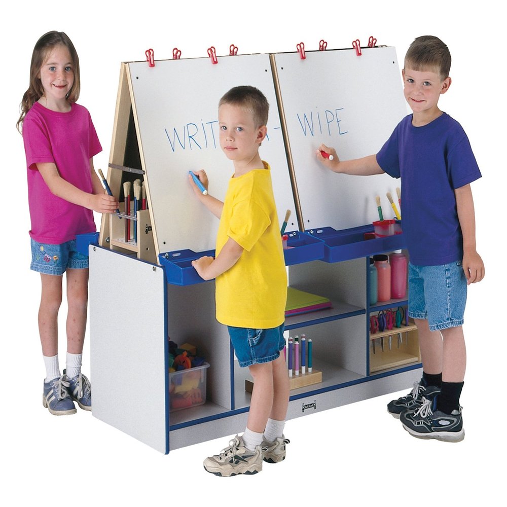 Jonti-Craft Rainbow Accents 0294JCWW005 4 Station Art Center, Teal