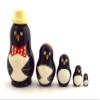 BuyRussianGifts Penguin Russian Nesting Dolls 5 Piece Hand Painted Set 3" Tall view 1