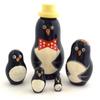 BuyRussianGifts Penguin Russian Nesting Dolls 5 Piece Hand Painted Set 3" Tall view 2