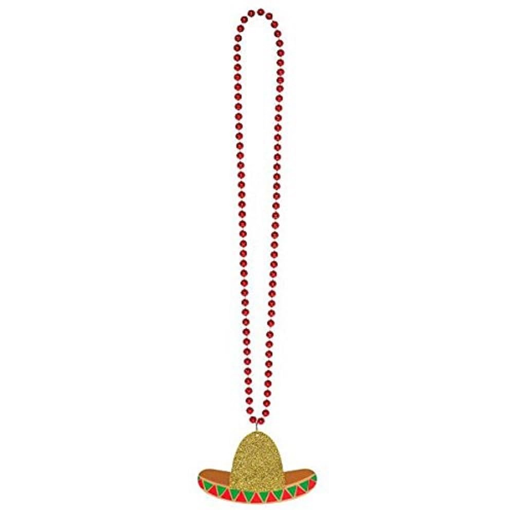 Amscan Cinco Sombrero Necklace Party Accessory, 36", Multi Color
