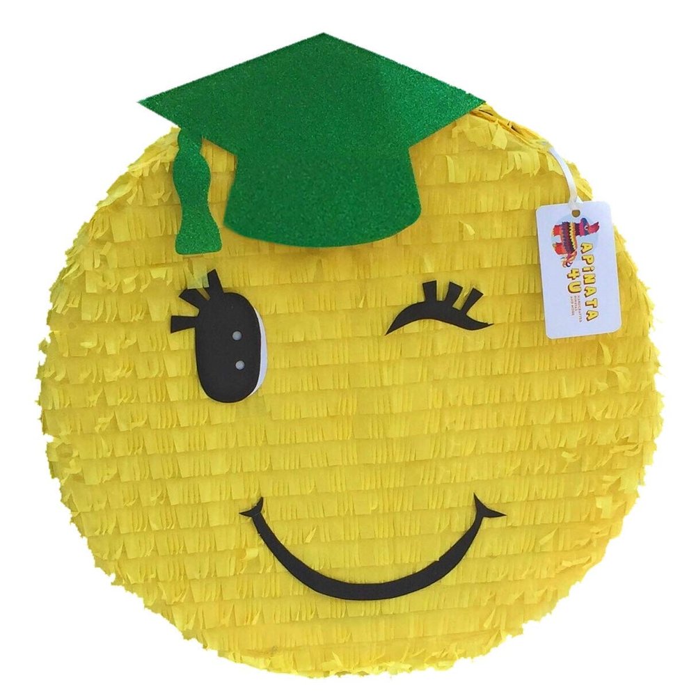 Graduation Pinata Green Cap 16" Congrats Grad