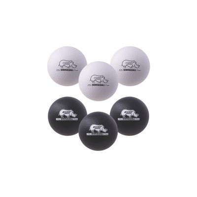 Champion Sports 6" Black and White Rhino Skin Low Bounce Dodgeball Set