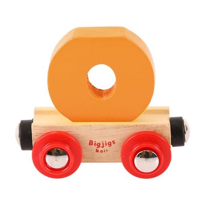 Bigjigs Rail Rail Name Letter O (Orange) - Other Major Wooden Rail Brands are Compatible
