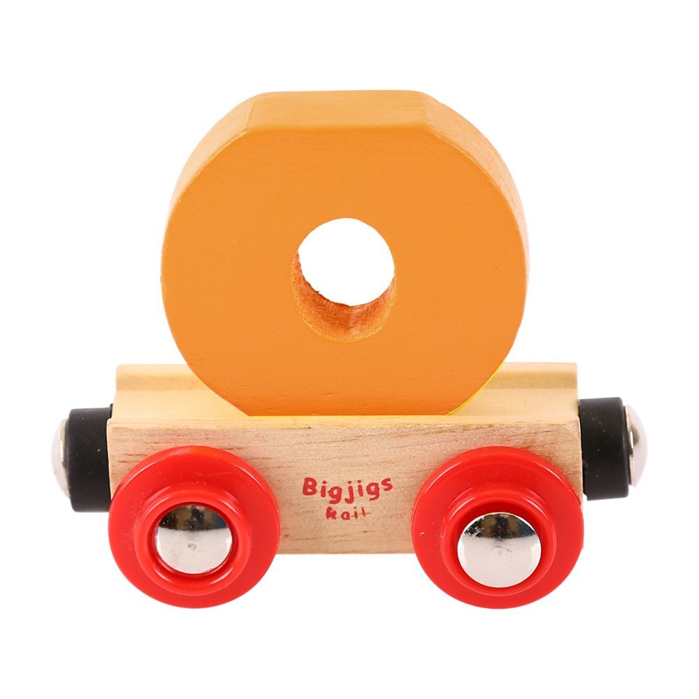 Bigjigs Rail Rail Name Letter O (Orange) - Other Major Wooden Rail Brands are Compatible