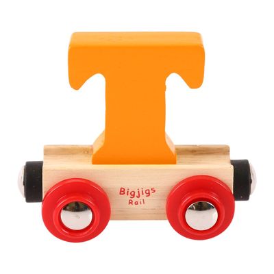 Bigjigs Rail Rail Name Letter T (Orange)