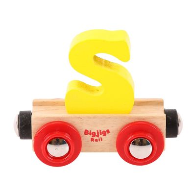 Bigjigs Rail Rail Name Letter S (Yellow)