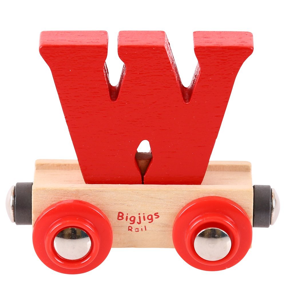 Bigjigs Rail Rail Name Letter W (Red)