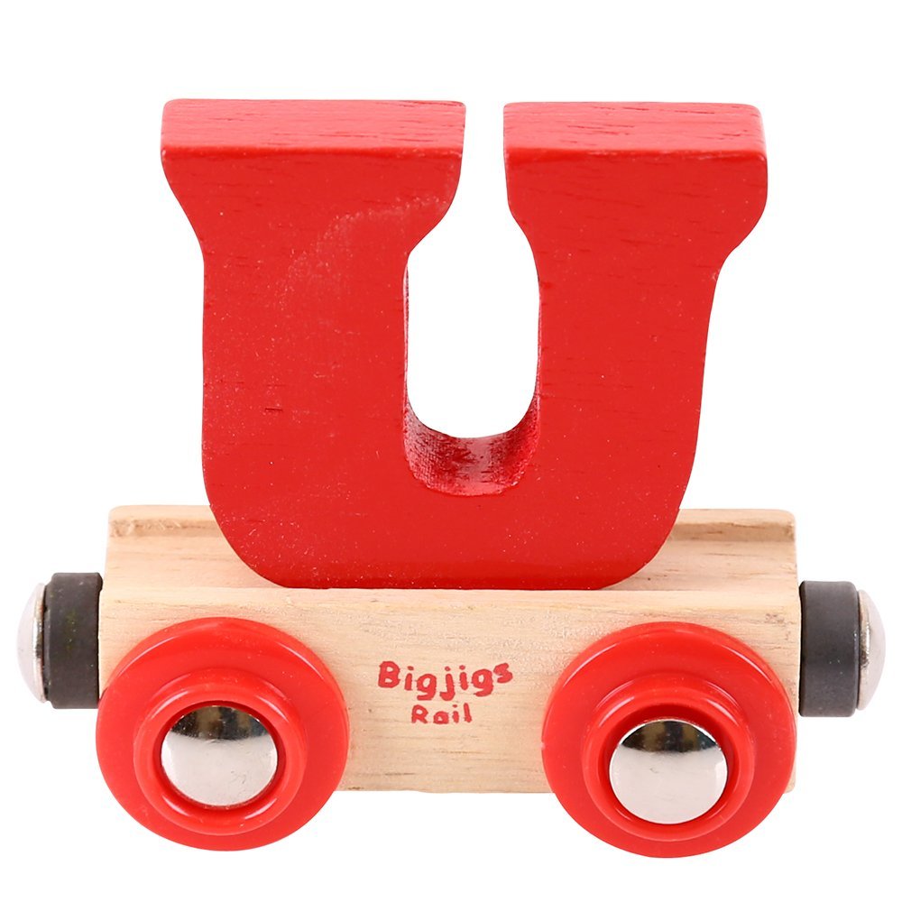Bigjigs Rail Rail Name Letter U (Red)