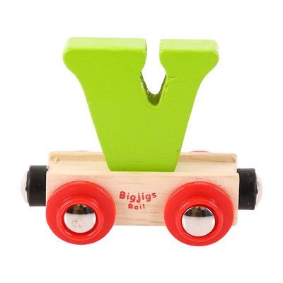 Bigjigs Rail Rail Name Letter V (Green)