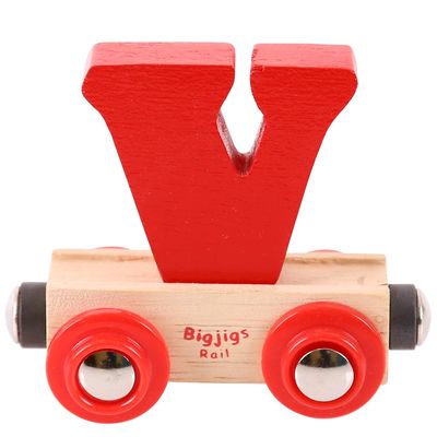 Bigjigs Rail Rail Name Letter V (Red)
