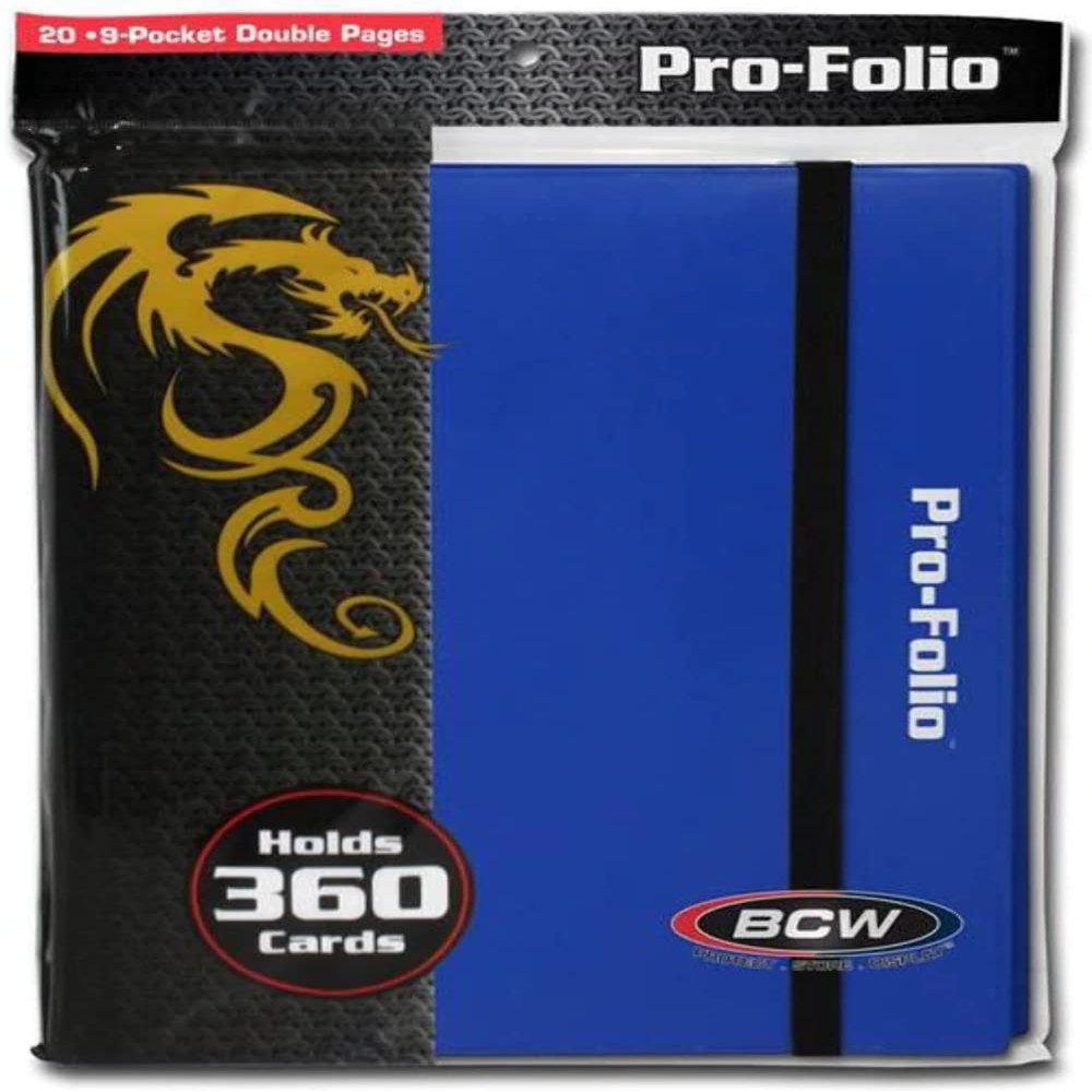 BCW Folio 9-Pocket Card Album - Black | Archival Safe, Side-Loading Trading Card Binder | Premium Collectible Storage Solution for Trading Cards, TCG, Sports Cards, and More - 360-Card Capacity