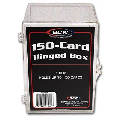 BCW Hinged Trading Card Box  150 Count | Clear Plastic Card Storage Box | Snap Lock Trading Card Case for Pokmon, and TCG Cards