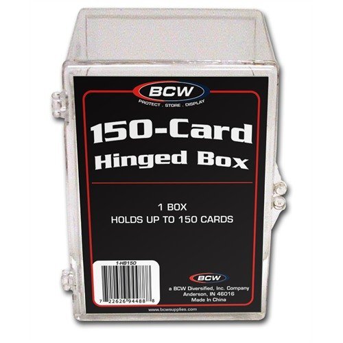 BCW Hinged Trading Card Box 150 Count | Clear Plastic Card Storage Box | Snap Lock Trading Card Case for Pokmon, and TCG Cards