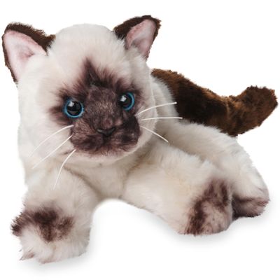 Bearington Cleo Siamese Cat Plush Toy - 15" Realistic Stuffed Cat with Soft Fur, Weighted Paws and Lifelike Details - Cuddly Soft Plushies for Girls, Kids, and Kitten Lovers - Gift for Play or Display