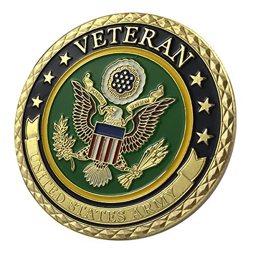 United States Army Emblem / Veteran with Flag-gp Challenge Coin 1101#