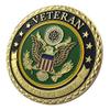 United States Army Emblem / Veteran with Flag-gp Challenge Coin 1101# view 1