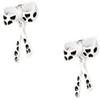 Claire's Front and Back Earrings, Black and White Polka Dot Bow view 1