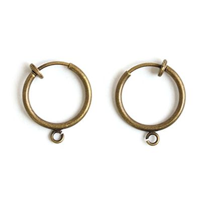 (Nippon Chuko) NBK 5 Pairs 15mm Hoop Earrings with Ring Antique Gold KE184-AG