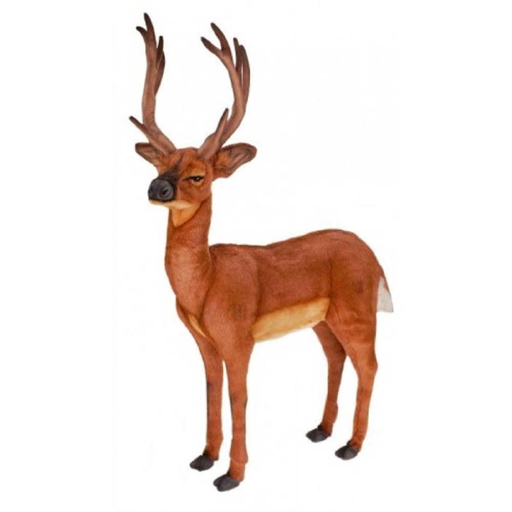 41.25" Brown and Black Handcrafted Tailed Deer Stuffed Animal
