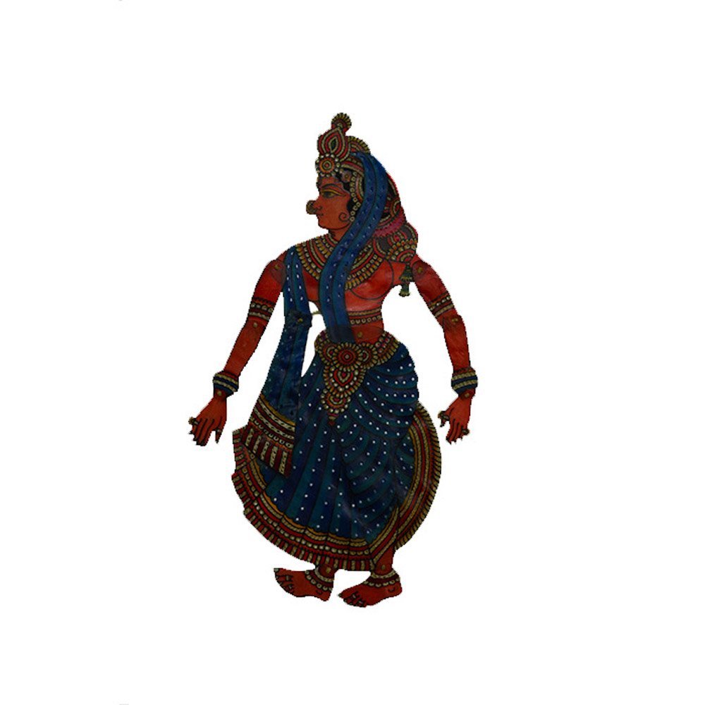 Royal Royal Leather Hand Painted Foldable Puppet - Sita