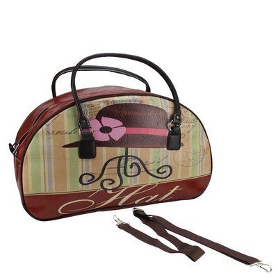 Vintage Hat Travel Bag with Handles and Shoulder Strap