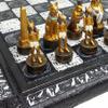 16 inch Egyptian Chess Set with Black & White Hieroglyphics Egypt Board by HPL view 1