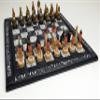 16 inch Egyptian Chess Set with Black & White Hieroglyphics Egypt Board by HPL view 2