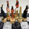 16 inch Egyptian Chess Set with Black & White Hieroglyphics Egypt Board by HPL view 4