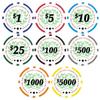 DA VINCI 50 Red Casino Del Sol 11.5 Gram Poker Chips with 5 Dollar Denomination view 1