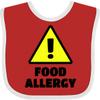 inktastic Caution Food Allergy Baby Bib Red and White 1d362 view 1