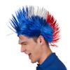 Boland 62024 - Wig France, Mohawk Blue/White/Red, Synthetic Hair Hairstyle, France, Accessory, Carnival, Theme Party, Football, Sports, Fan, World Cup European Championship Collection view 1