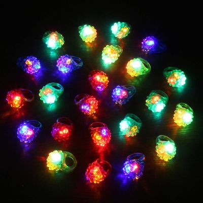 Novelty Place 24 Pack Flashing LED Jelly Rings  Fun Glow in the Dark Light Up Toys for Kids, Party Favors, Birthday, Halloween, Carnival, Disco and Dance Party Supplies