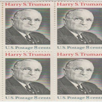 1973 Harry Truman 8 Cent Stamp, Scott # 1499, Set of 4