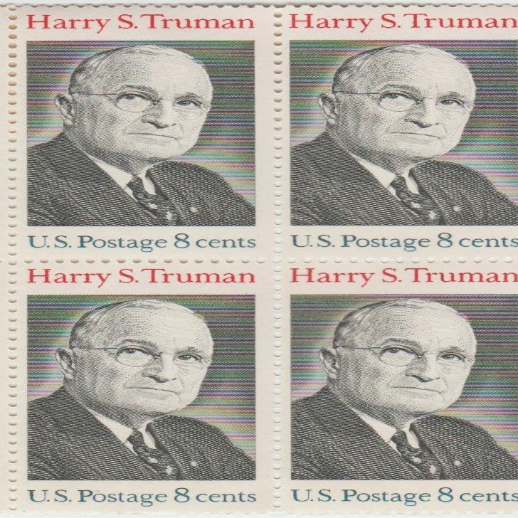 1973 Harry Truman 8 Cent Stamp, Scott # 1499, Set of 4