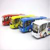 Kinsfun Pavlysh Diecast Coach Bus Set - 4 Buses, Red, Blue, White, Yellow - Pull Back & Go Action - Kid - Metal - No Batteries Required view 1