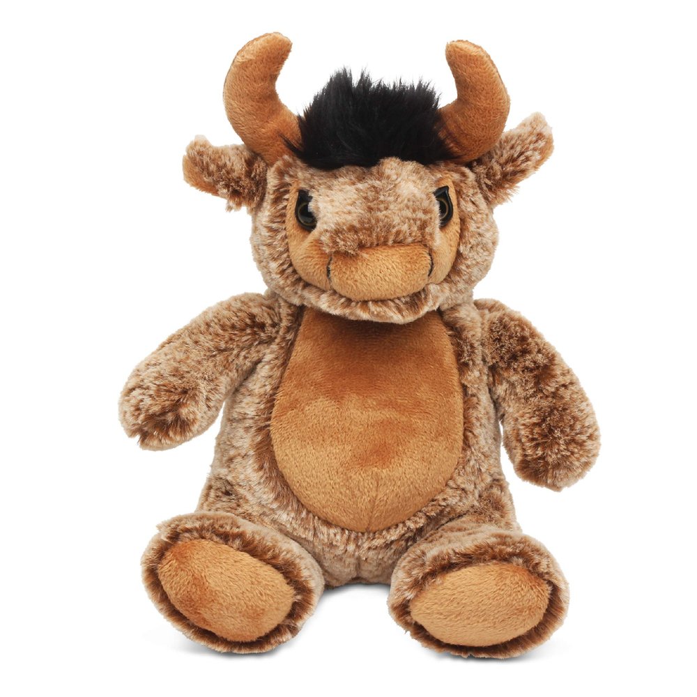 Puzzled DolliBu Plush Buffalo Stuffed Animal - Soft Plush Huggable Brown Buffalo, Adorable Playtime Bison Plush Toy, Cute Wildlife Animal Cuddle Gift for Kids & Adults - 9 Inch