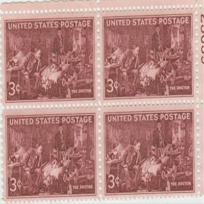 1947 The Doctor 3 Cent Stamp, Scott #949, Set of 4