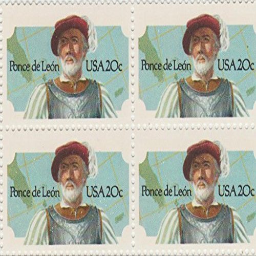 1982 Ponce De Leon 20 Cent Stamp, Scott # 2024, Set of 4